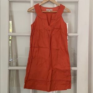 LOFT orange linen dress